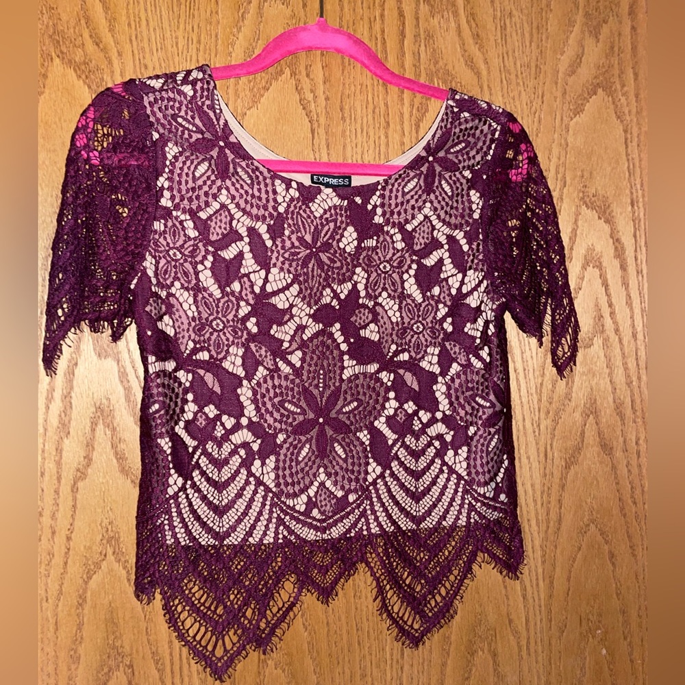 Maroon Lace Top